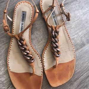 Manolo Blahnik Gladiator chain Sandals 36